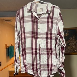 Burgundy & White Flannel